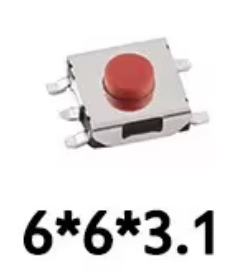 Pulsador Rojo 6x6x3.1 SMD Normalmente Abierto