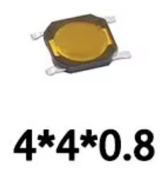 Pulsador Dorado 4x4x0.8 SMD Normalmente Abierto