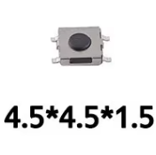 Pulsador Negro 4.5x4.5x1.5 SMD Normalmente Abierto