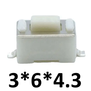 Pulsador Blanco 3x6x4.3 SMD Normalmente Abierto