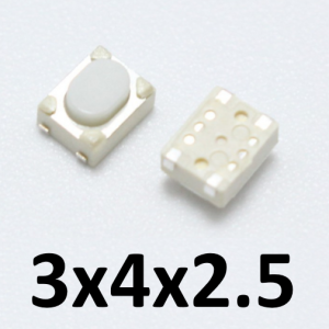 Pulsador Blanco 3x4x2.5 4 Pin SMD Normalmente Abierto